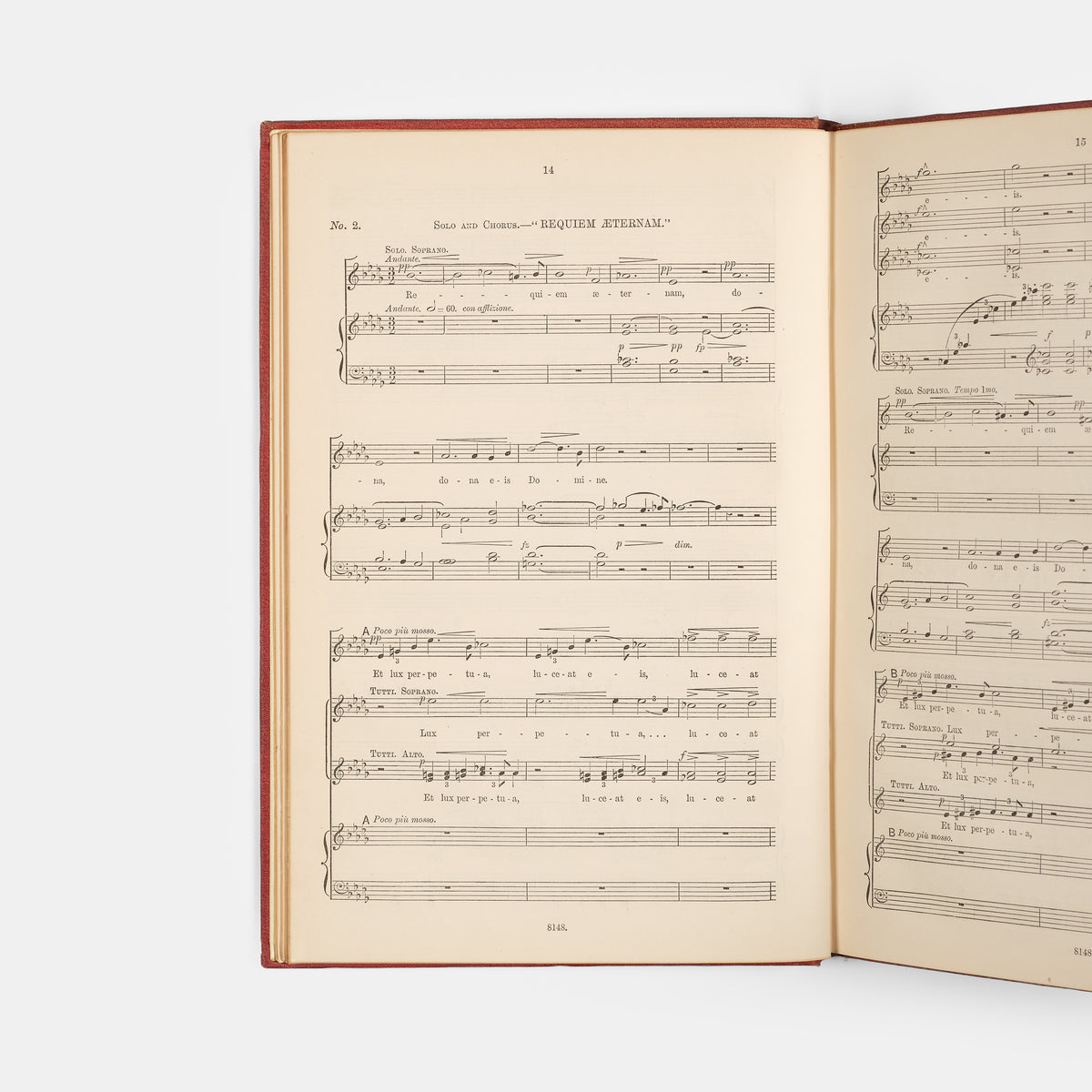 A vocal score of the Requiem Mass by Antonin Dvorak, signed and inscribed by Karel Bendl, first performed in Brimingham on 9 October 1891, Dvorak conducting