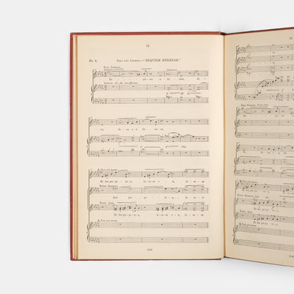 A vocal score of the Requiem Mass by Antonin Dvorak, signed and inscribed by Karel Bendl, first performed in Brimingham on 9 October 1891, Dvorak conducting