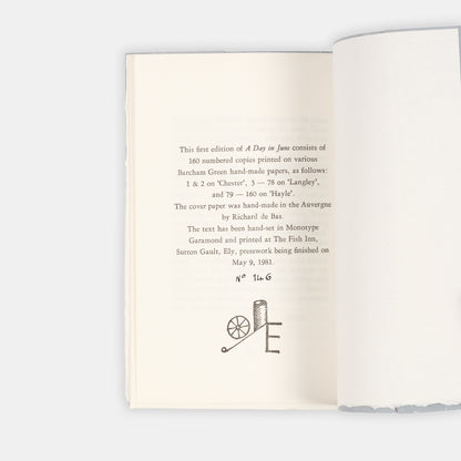 A limited first edition copy of A Day in June by Sylvia Plath.
