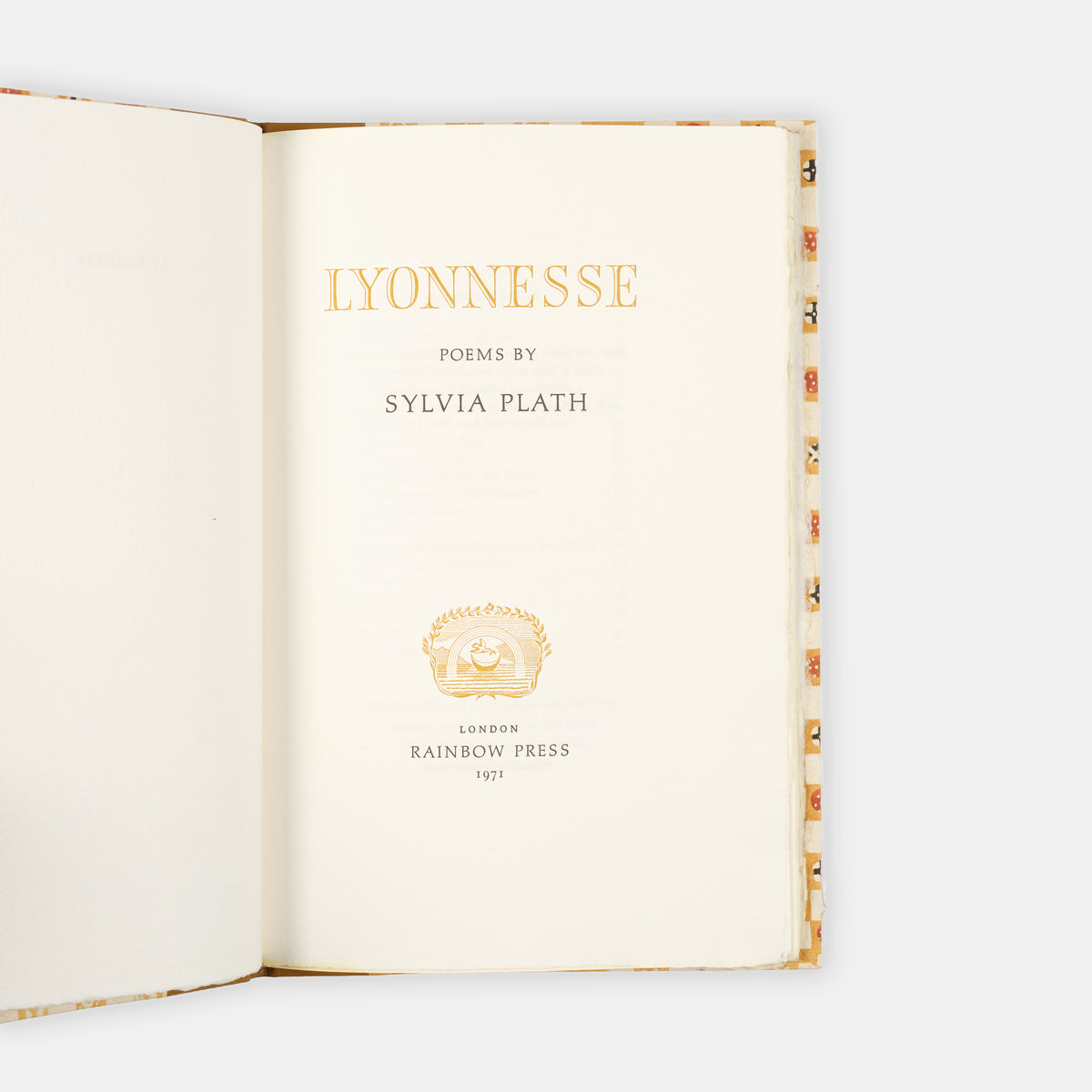 A wonderfully bound, limited edition copy of Lyonnesse by Sylvia Plath.