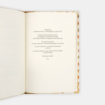 A wonderfully bound, limited edition copy of Lyonnesse by Sylvia Plath.