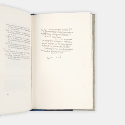 A limited edition copy of The Magic Mirror by Sylvia Plath.