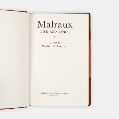 A handsome first edition of Malraux Life and Work by Martine de Courcel.