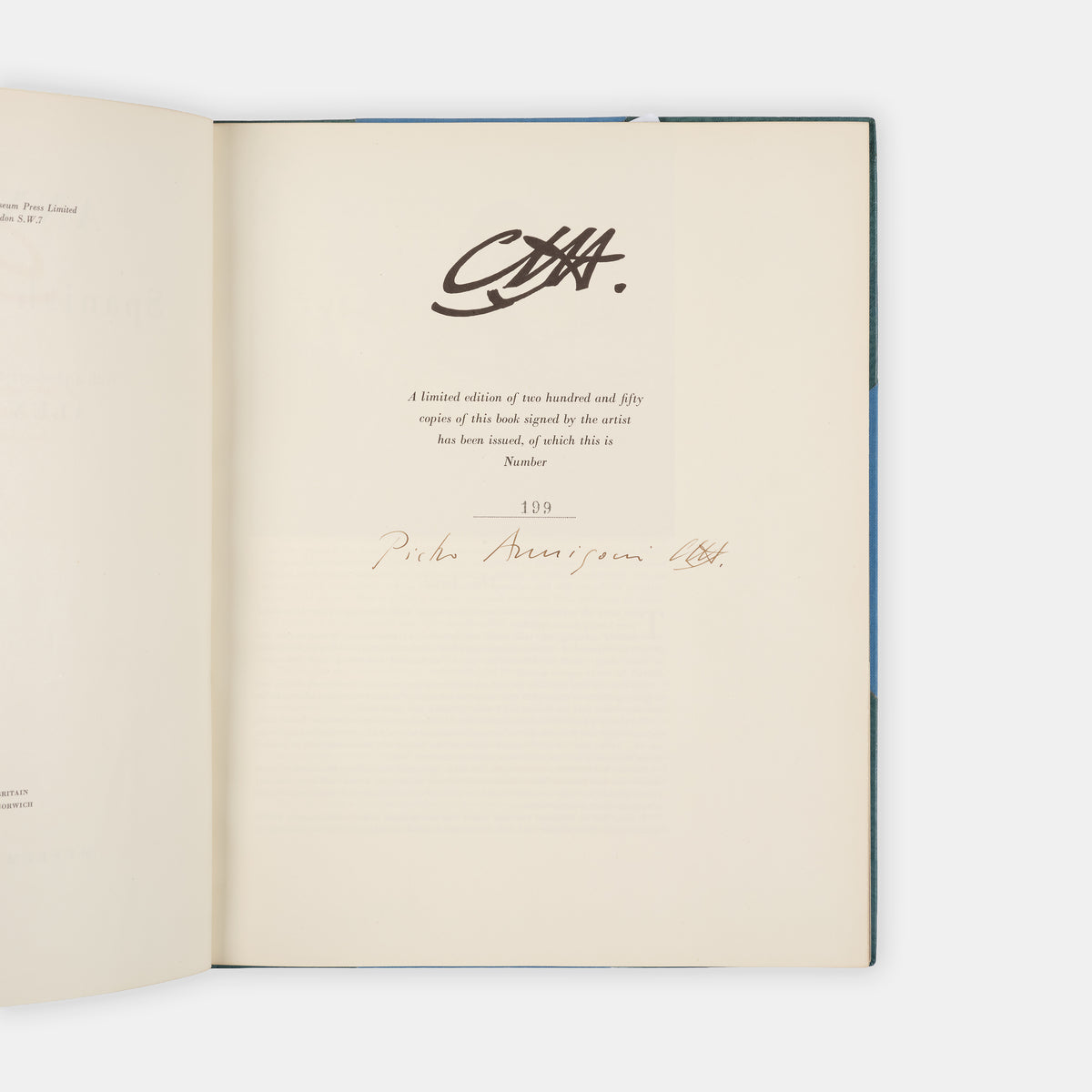 A signed first edition of Annigoni: Spanish Sketchbook by Pietro Annigoni and Alex Sterling.