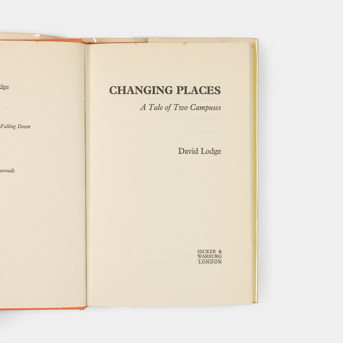 A first edition copy of Changing Places by David Lodge.
