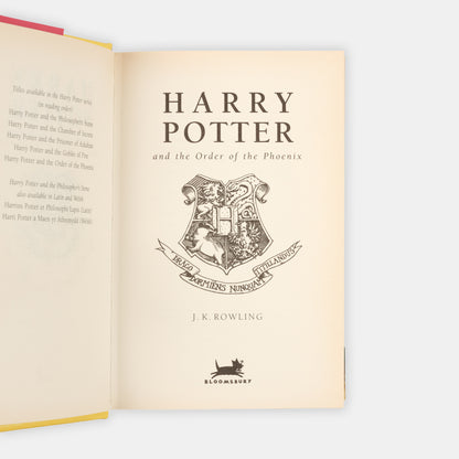 The first edition, first impression of J.K. Rowling's Harry Potter and the Order of the Phoenix, a near-fine copy in the original dust-jacket