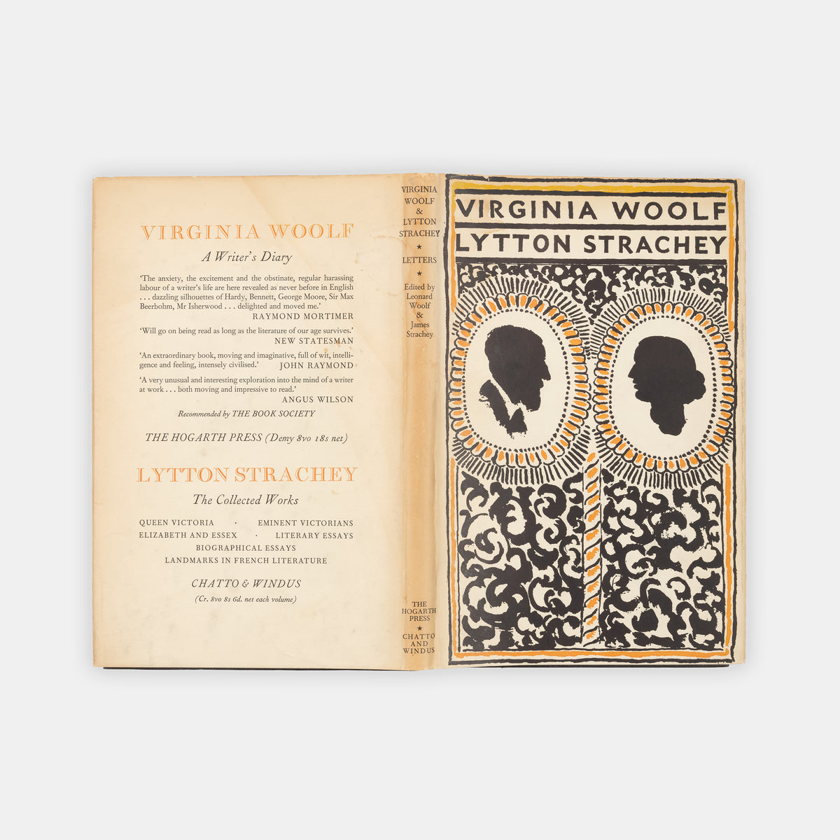 A handsome first edition of Virginia Woolf anf Lytton Strachey Letters, Edited by Leonard Woolf and James Strachey.