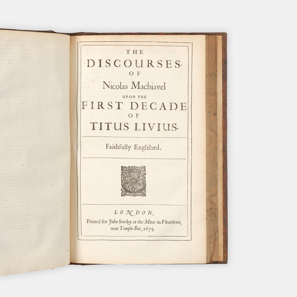 The first edition in English of the collected works of Niccolò Machiavelli, comprising The Prince, History of Florence, Discourses on Livy, and The Art of War, together with his lesssener known works.