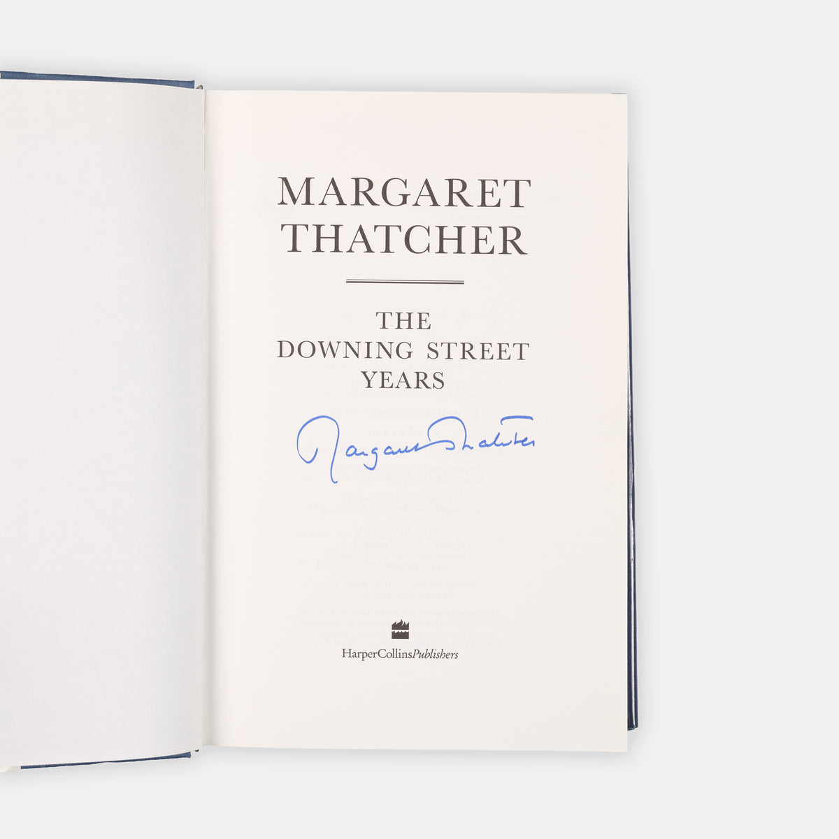 A fine copy of the first edition of Margaret Thatcher's, The Downing Street Years with fine suites of black and white photographic illustrations