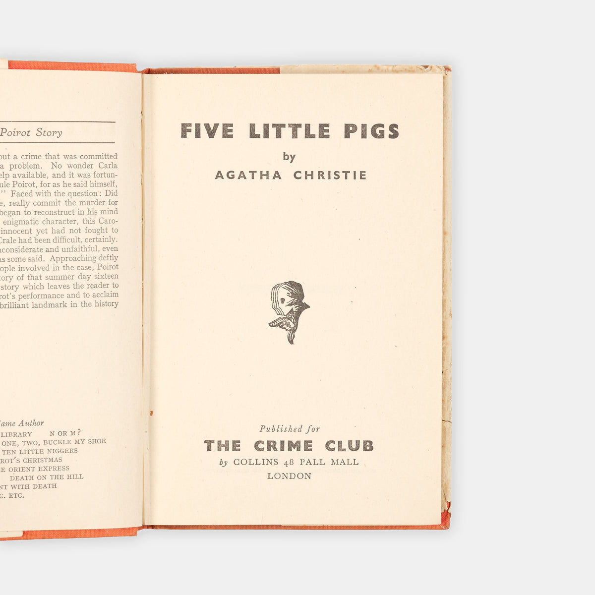 A first UK edition of Five Little Pigs by Agatha Christie