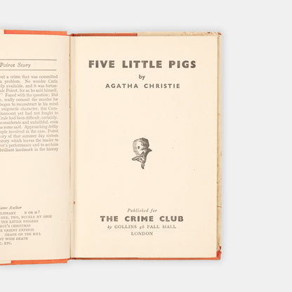 A first UK edition of Five Little Pigs by Agatha Christie
