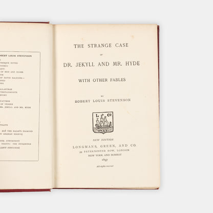 A handsome copy of The Strange Case of Dr Jekyll and Mr Hyde by Robert Louis Stevenson.