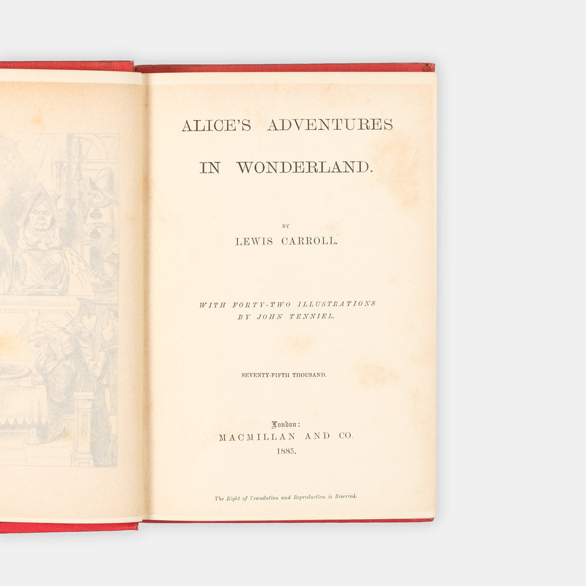 A handsomely illustrated copy of Lewis Carroll's Alice in Wonderland and its sequel, Through the Looking-Glass.