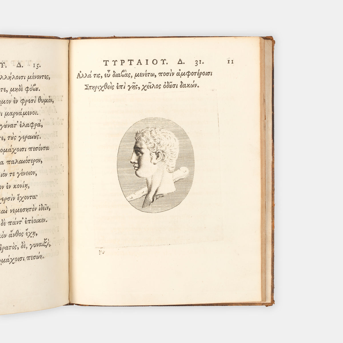 The first Foulis Press edition of Tyrtaeus' panegyric on martial spirit, Spartan Lessons, edited by the classicist James Moor