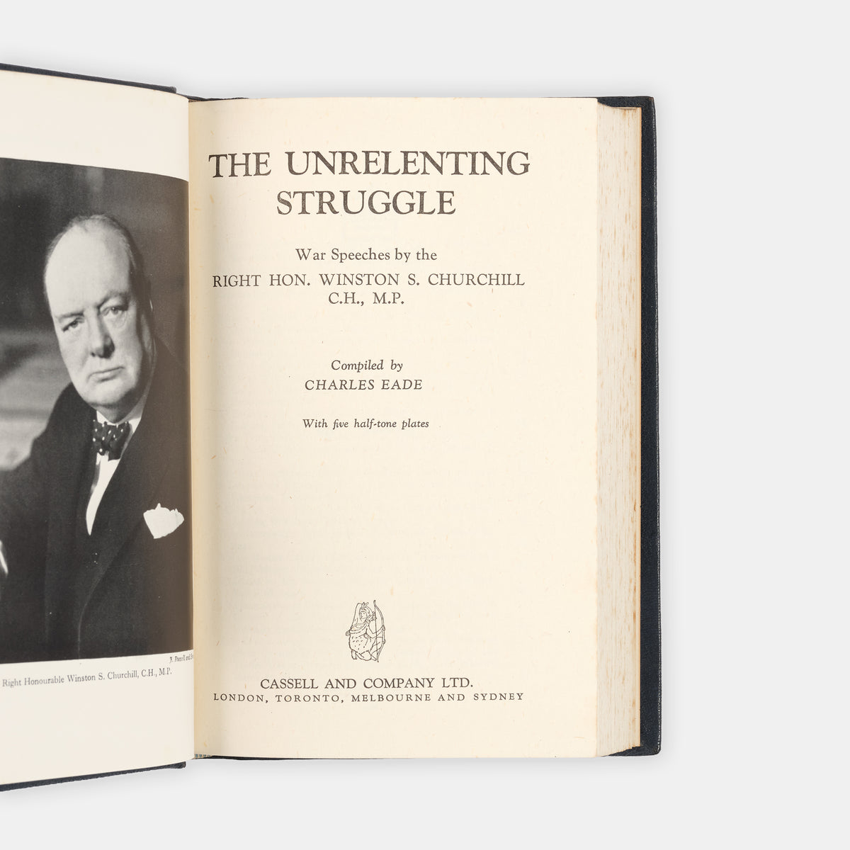 First edition of The Unrelenting Struggle by Winston Churchill, inscribed by the author to the head of Roosevelt's Secret Service Detail.
