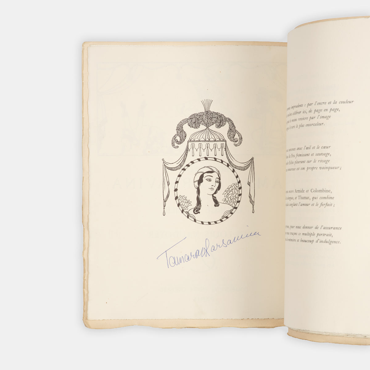 An attractive copy in the original wrappers of Barbier's early masterpiece dedicated to Tamara Karsavina.