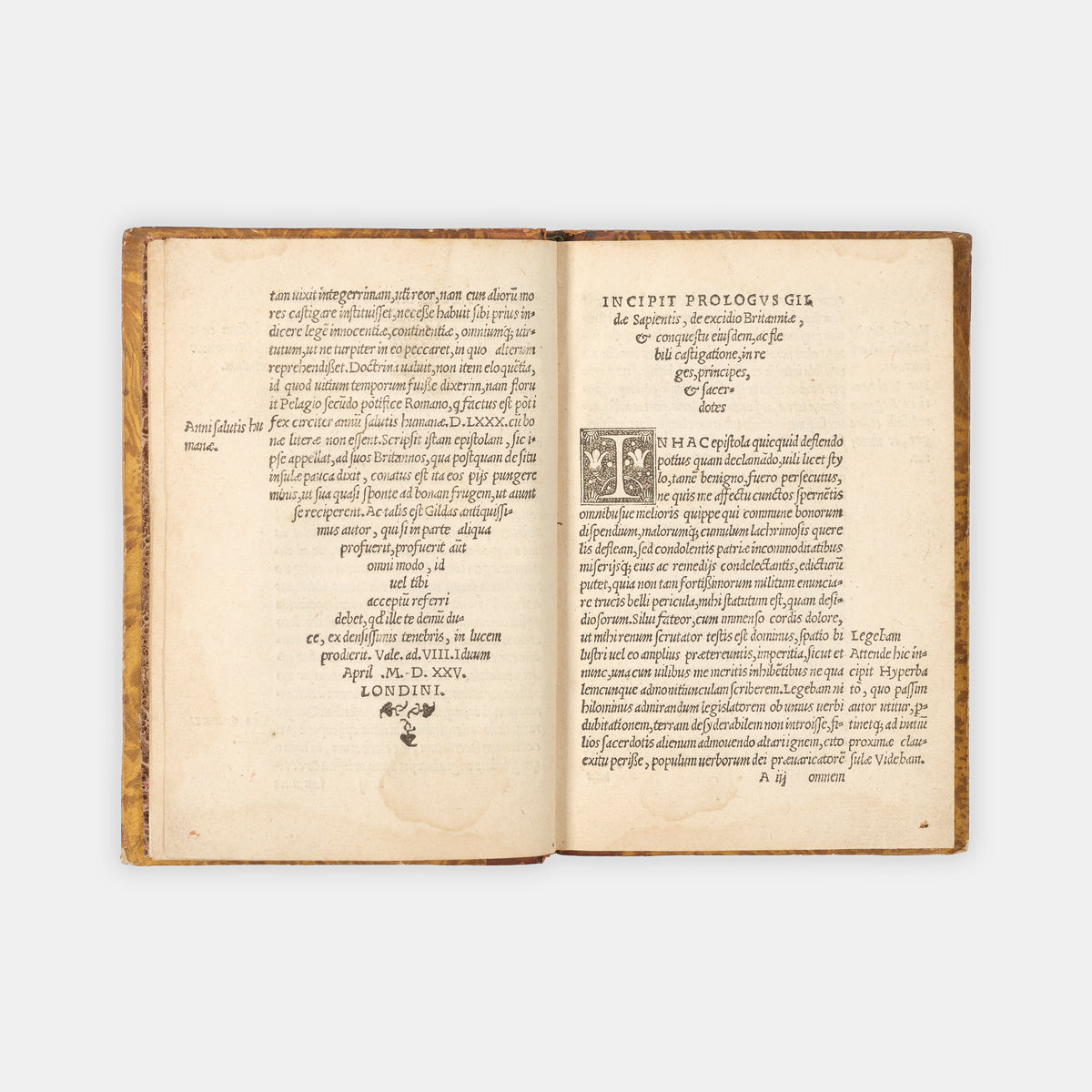 The editio princeps of Gildas' account of the ruin and conquest of Britain, De Excidio et Conquestu Britanniae, the only contemporary source for the Anglo-Saxon conquest