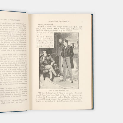 A delightfully illustrated two volume set of The Adventures of Sherlock Holmes and The Memoirs of Sherlock Holmes by Arthur Conan Doyle