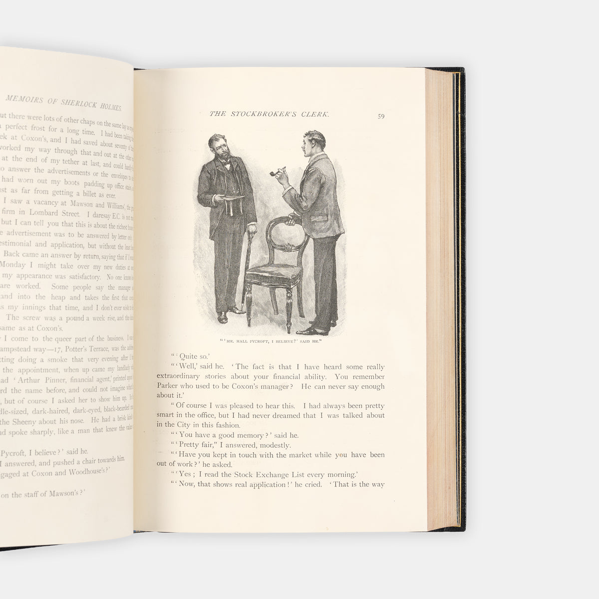 A delightfully illustrated two volume set of The Adventures of Sherlock Holmes and The Memoirs of Sherlock Holmes by Arthur Conan Doyle