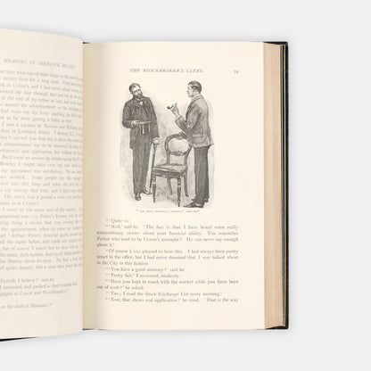 A delightfully illustrated two volume set of The Adventures of Sherlock Holmes and The Memoirs of Sherlock Holmes by Arthur Conan Doyle