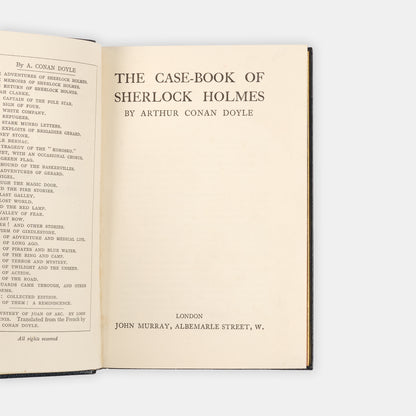 A handsome first edition of The Case-Book of Sherlock Holmes by Arthur Conan Doyle