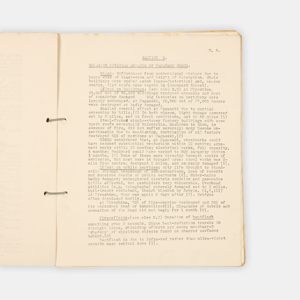 A rare, mimeographed report on the effects of nuclear weapons, produced in 1952 by the Association of Scientific Workers, a British trade union.