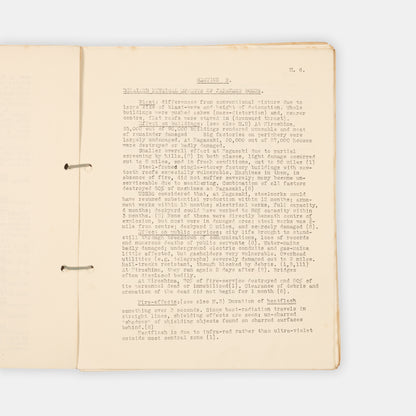 A rare, mimeographed report on the effects of nuclear weapons, produced in 1952 by the Association of Scientific Workers, a British trade union.