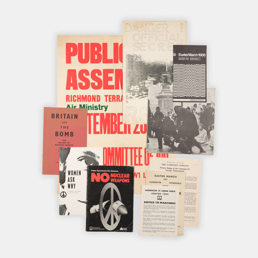 Small group of ephemera published by the British nuclear disarmament movement.
