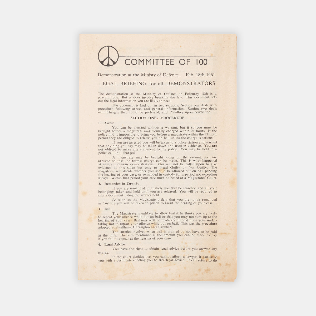 Small group of ephemera published by the British nuclear disarmament movement.