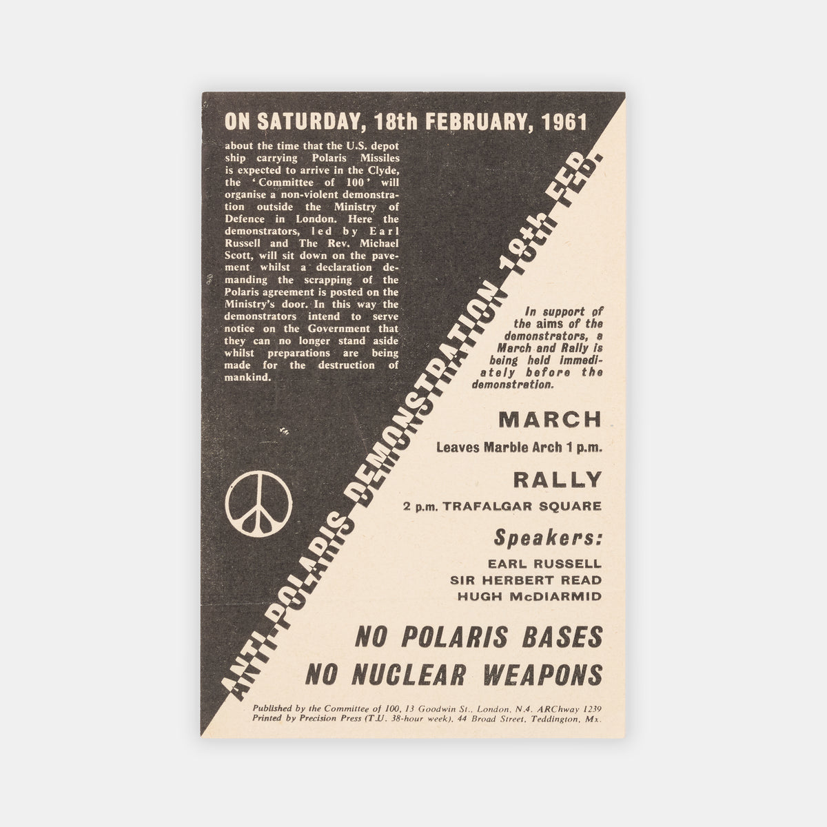Small group of ephemera published by the British nuclear disarmament movement.