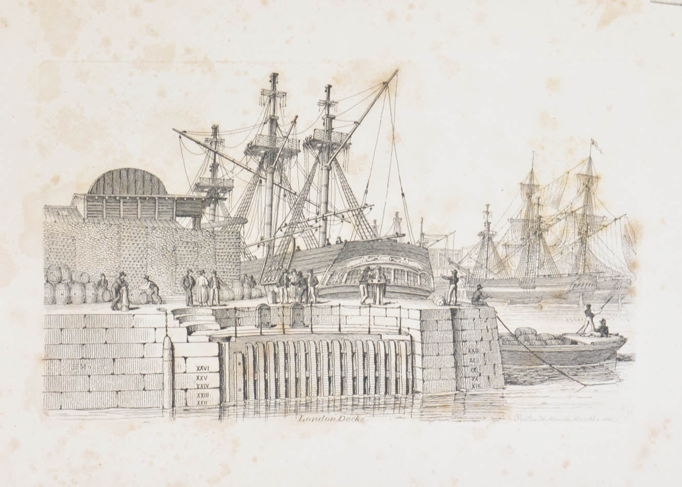 Parts 5 and 6 of Moses' Sketches of Shipping, containing 10 etchings of London's dockyards towards the end of the Age of Sail