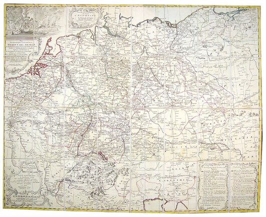A later state of the map, with the engravers name (J.M. Schmidt), dedication to Herrn.
