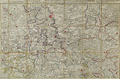 Three engraved maps, printed by Ludwig Broenner in Frankfurt in circa 1760. Hand-coloured in outline, depicting the course of the Rhine. 