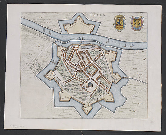 From Joan Blaeu's town book of the Netherlands, first published one year after the Spanish acknowledgement of the Dutch Republic. 