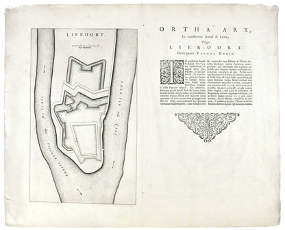 Plan of fortifications from Joan Blaeu's town book of the Netherlands, first published one year after the Spanish acknowledgement of the Dutch Republic. 