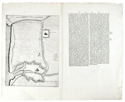 Plan of fortifications from Joan Blaeu's town book of the Netherlands, first published one year after the Spanish acknowledgement of the Dutch Republic. 