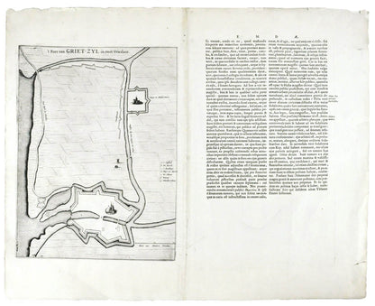 Plan of fortifications from Joan Blaeu's town book of the Netherlands, first published one year after the Spanish acknowledgement of the Dutch Republic. 