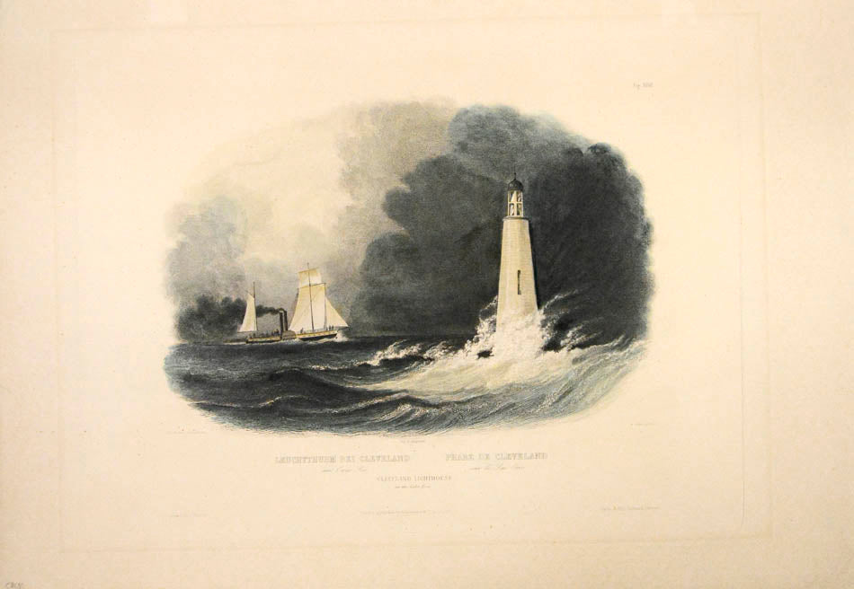 Plate XXXII.  A fine atmospheric view by Bodmer sketched during the traveller's homeward journey.