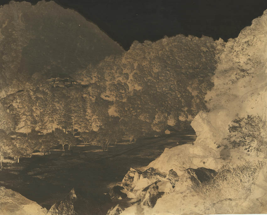 [The valley floor at Nainital (with waxed paper negative)].