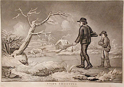 Extremely rare set of 4 shooting prints depicting different shoots thorughout the year after George Morland.