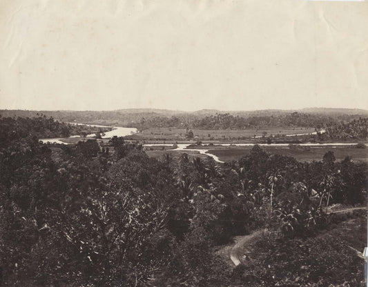 An albument print showing a view of Kandy circa 1880.