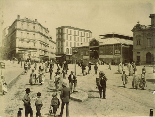 An albumen print of La Place Valee pruduced in the 1880s.