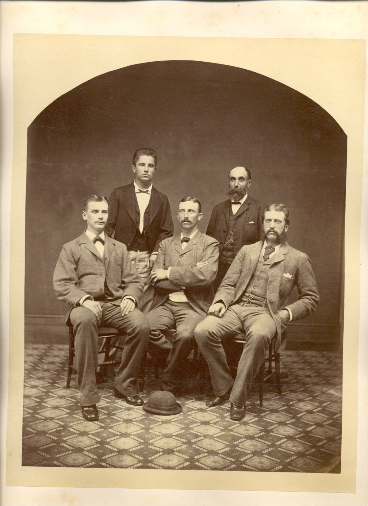[Group portrait of five gentlemen].