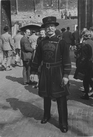One of the Famous Beefeaters in the Tower of London.