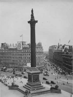 Trafalgar Square with Nelson's Column.