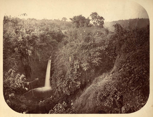 [Small waterfall near Bandang, Java].