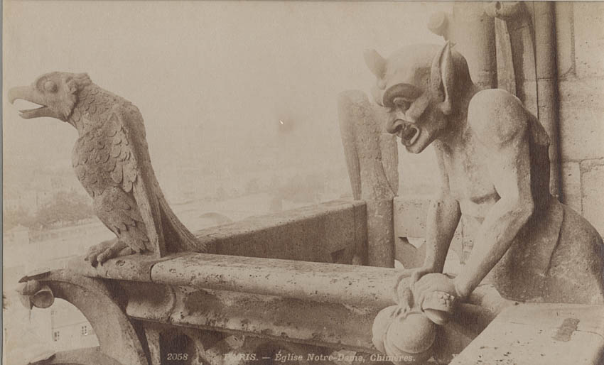 [Gargoyle on Notre-Dame].