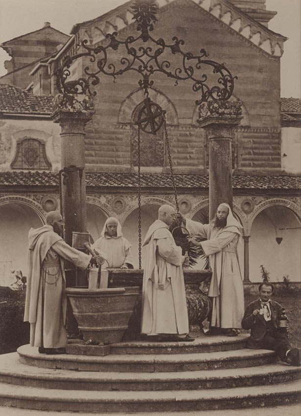 Firenze (Certosa) Pozzo cone Frati. [Priests at a well].