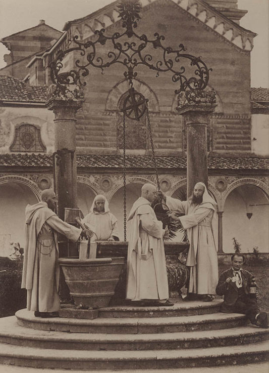 Firenze (Certosa) Pozzo cone Frati. [Priests at a well].