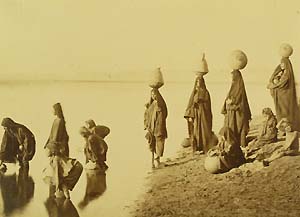 [Women fetching water from the Nile].